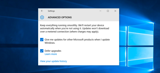 Defer Upgrade Windows 10